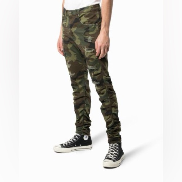 R13 camouflage ripped jeans - Picture 1 of 7